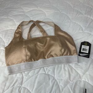 Zumba Fitness Tan Sports Bra for Active Comfort Snake Print